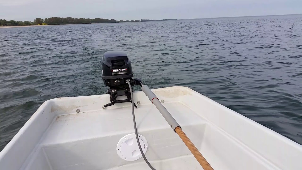 Anka Ruderboot  mit 9.9 PS  Mercury 2Takt ( 2 stroke ) greifswalder bodden