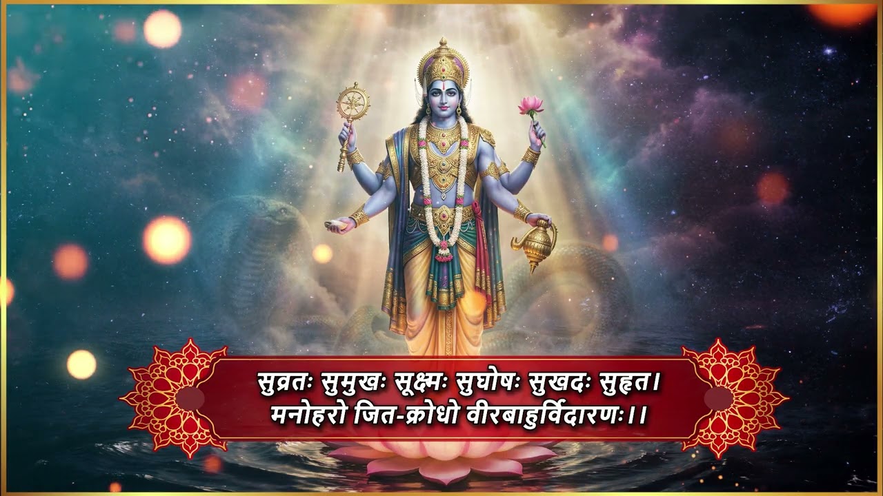 विष्णु सहस्रनाम भगवान विष्णु के 1000 नामों का पवित्र स्तोत्र है...