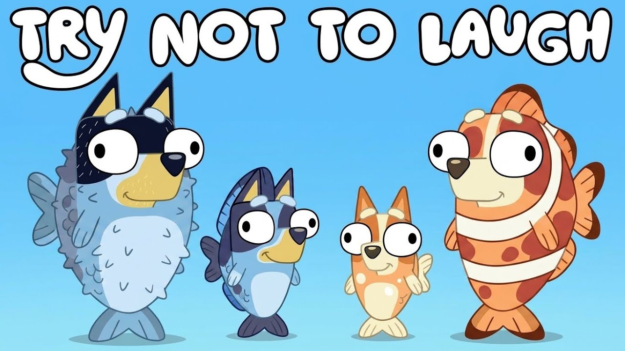 BLUEY - TRY NOT TO  😂 YTP FISH BLUEY LIVE💀