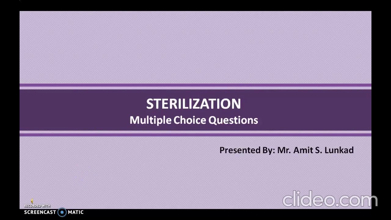 MCQs on Sterilization