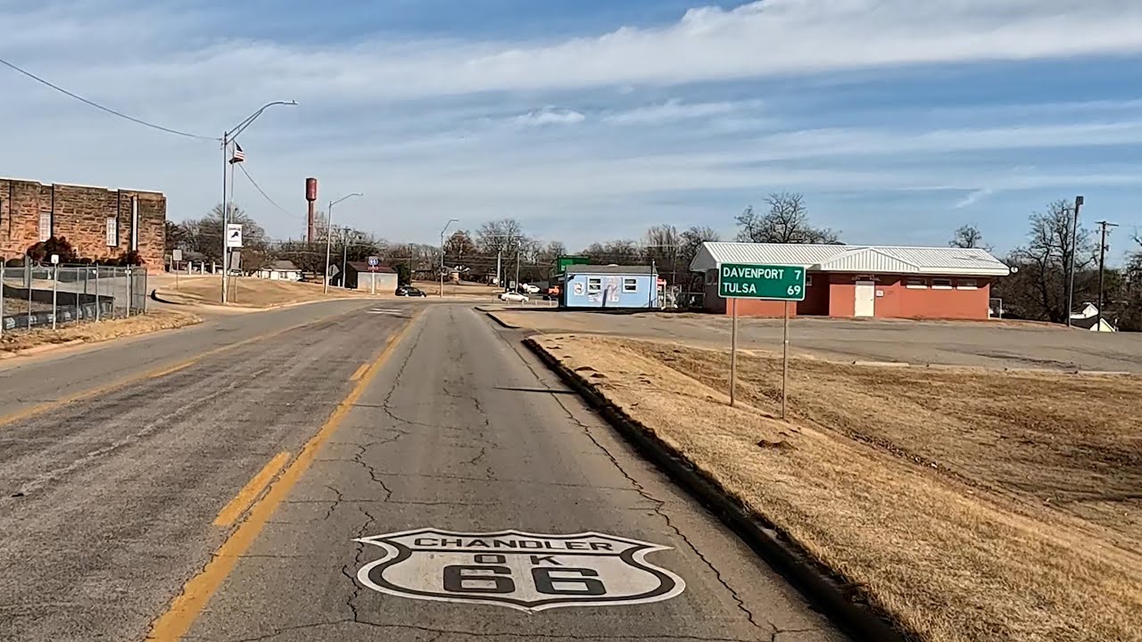 Route 66 East from Highway 177 Junction through Chandler OK