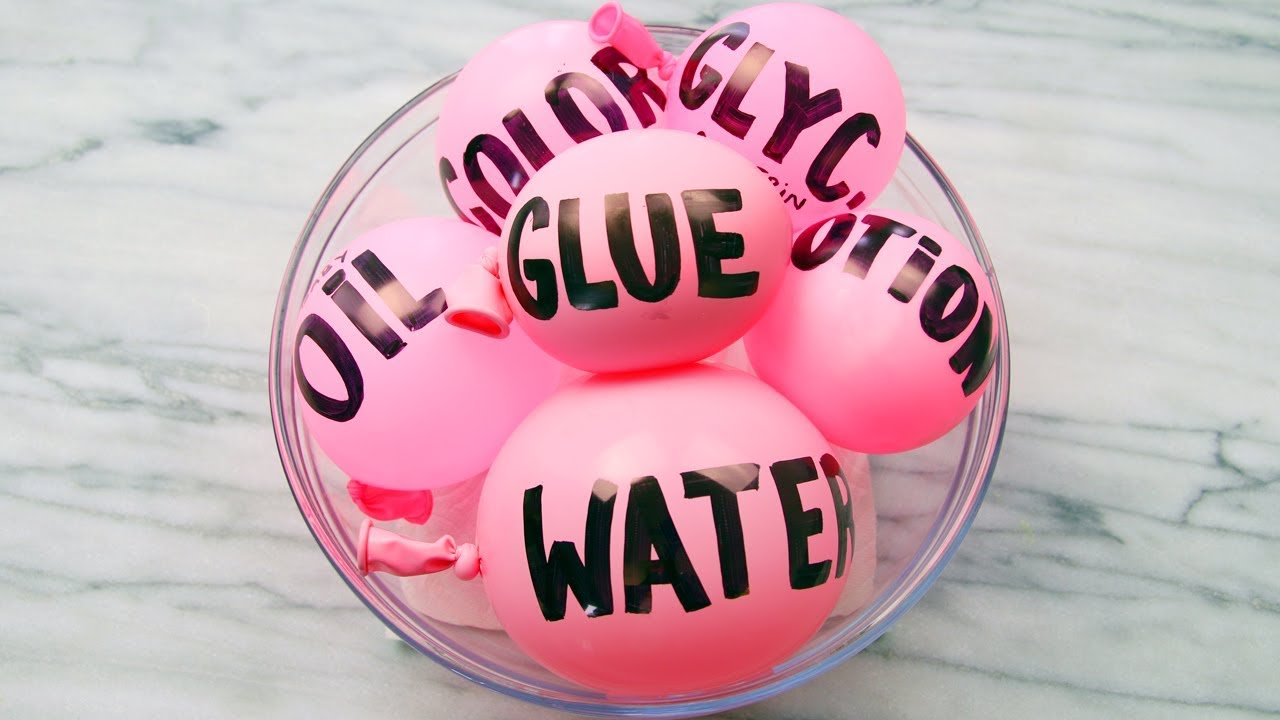 Making and Coloring Satisfying Thick Slime with Pink Balloons!