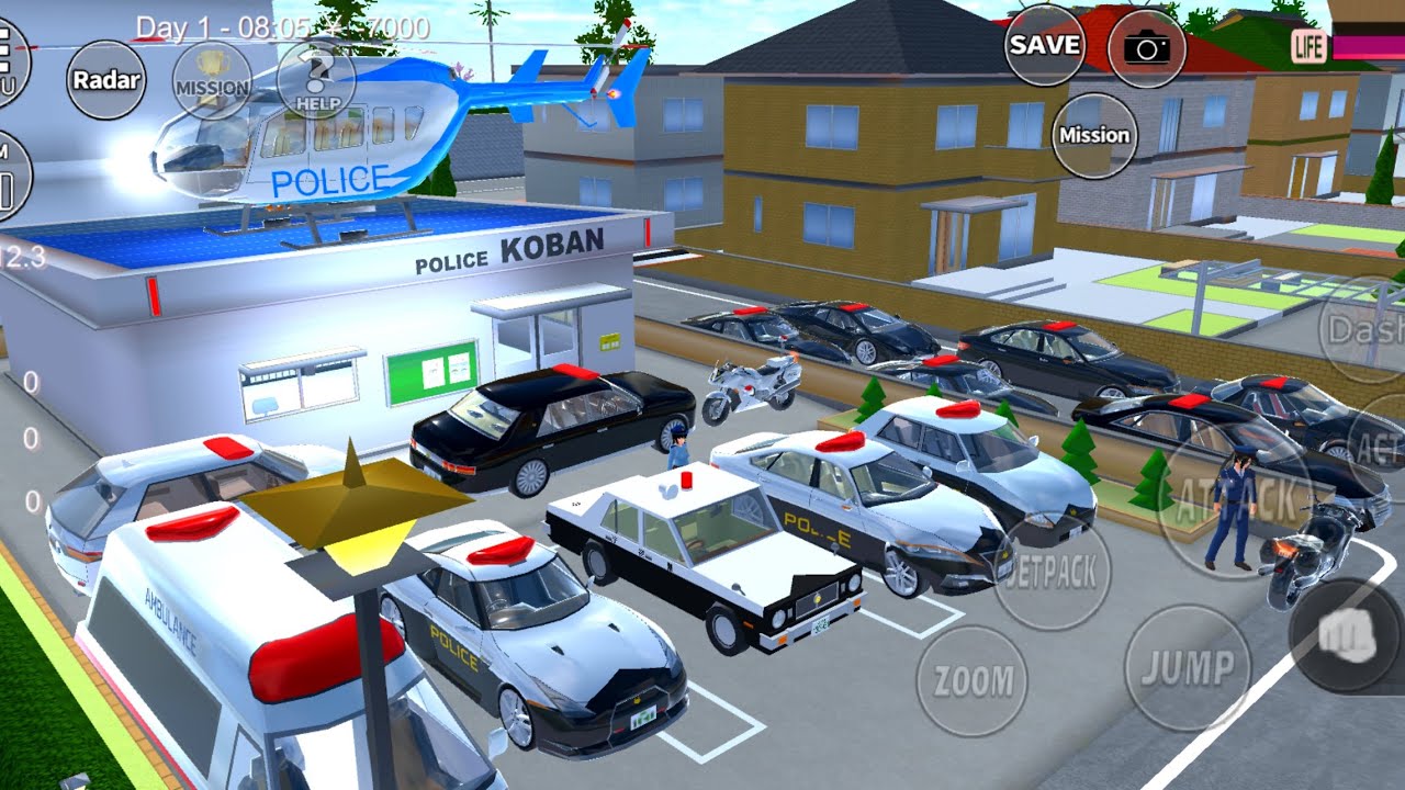 Epic Police Koban Station Tour with Helicopter & Patrol Cars | Sakura School Simulator Gameplay🚓