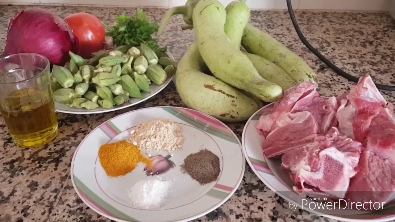 طاجين اللحم بالكرعة (القرعة) السلاوية(الرخص) والاملوخية(الباميا) لذيذ جدا على الطريقة الفاسية 🌷