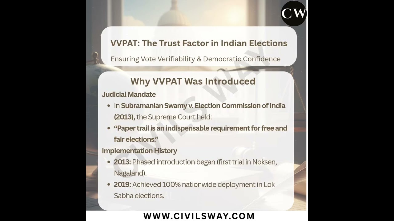 🗳️ VVPAT (Voter Verifiable Paper Audit Trail) &mdash; The trust factor in Indian elections #upsc2025 #jkas