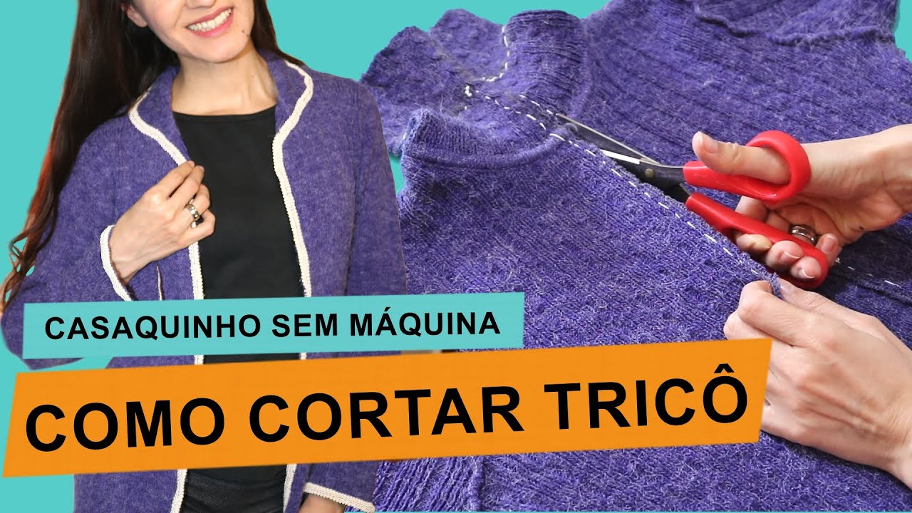 COMO CORTAR BLUSA DE LÃ E TRANSFORMAR EM CASACO SEM MÁQUINA DE COSTURA Customizando Mariely Del Rey