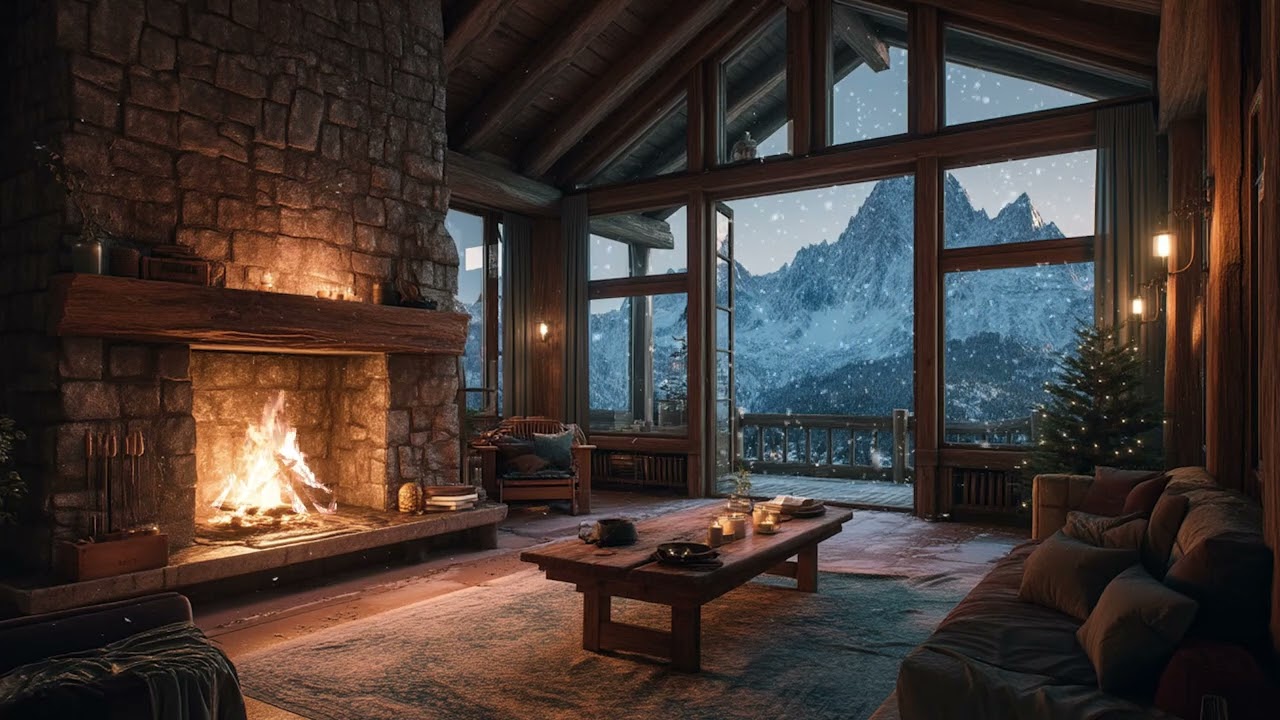 Firelight Floating Through a Windy Winter Night | Deep Rest Sounds 🌬️🔥
