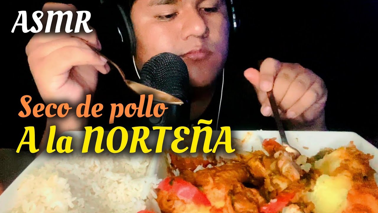 ASMR ESPAÑOL MUKBANG SECO DE POLLO A  LA NORTEÑA - ME COMO 2 PRESAS! 
