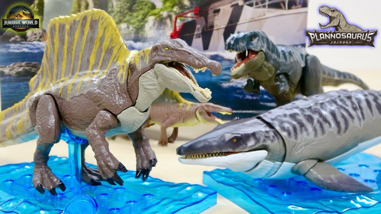 劇中シーンを再現！プラノサウルス『ジュラシック・ワールド』スピノサウルスのジオラマ台座設計と、二足歩行/四足歩行の可変構造を考察