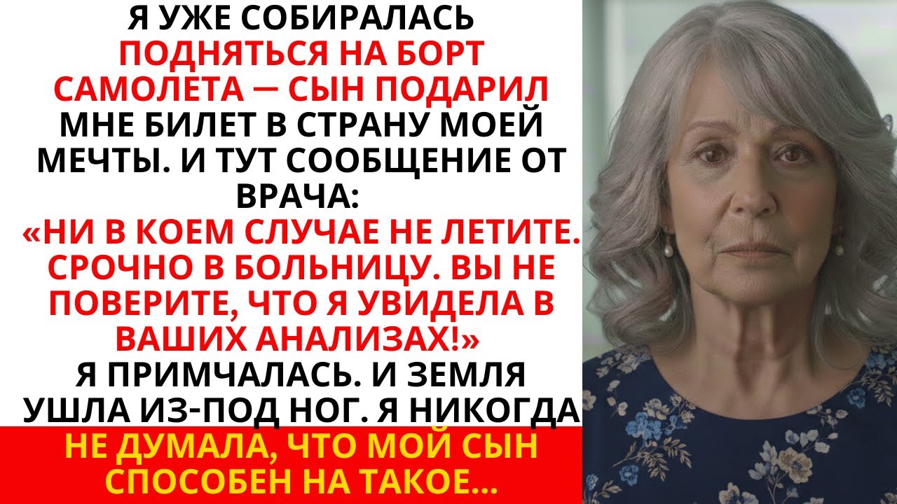 СЫН ОТПРАВИЛ МЕНЯ В ПОЕЗДКУ МЕЧТЫ, НО ВРАЧ ПОЗВОНИЛ: «НИКУДА НЕ ЛЕТИТЕ — ЭТО ЛОВУШКА!»