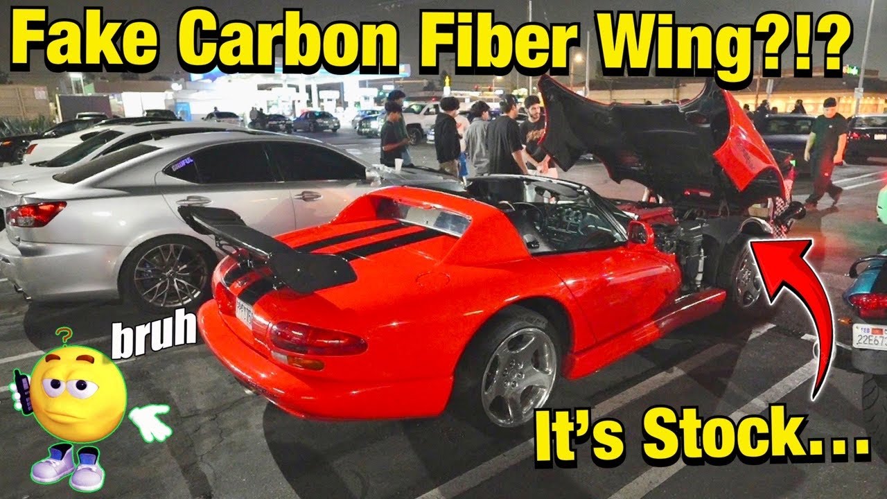 This Kid Put A FAKE Amazon Wing On His Viper?!? - Car Meet Rice Or Nice