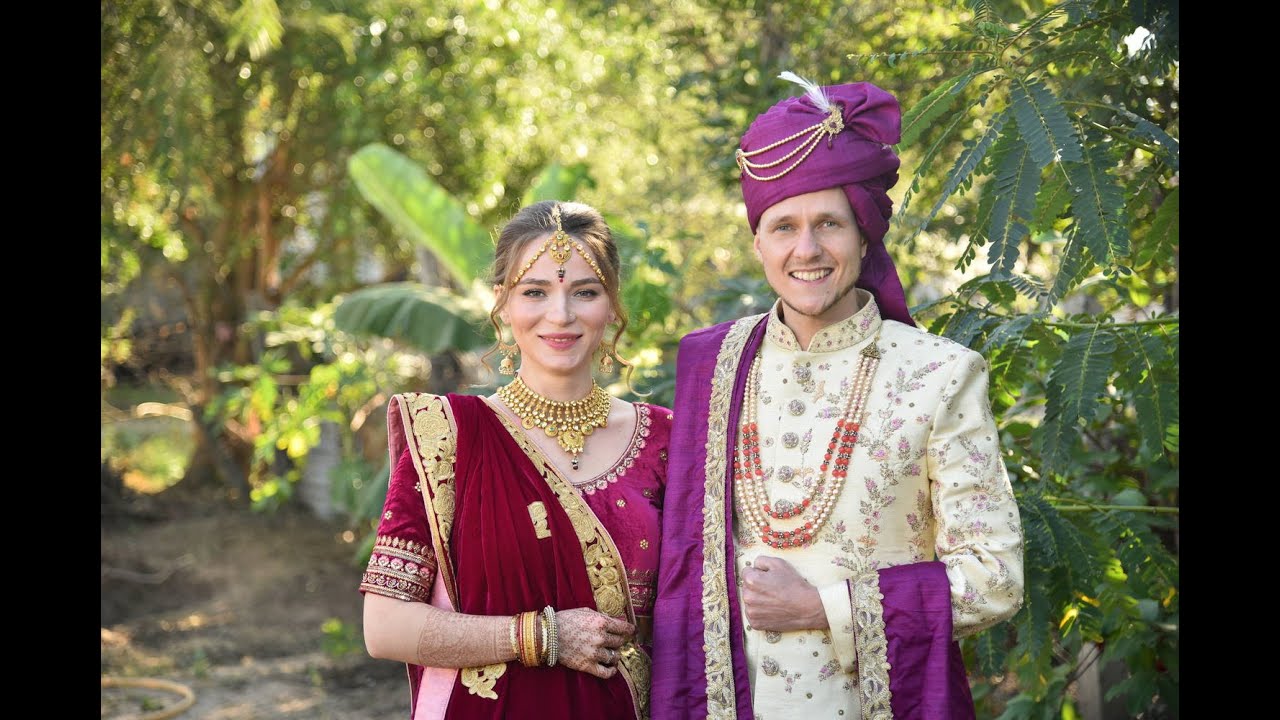 Foreign Students Wedding: Saptapadi Rituals in Indian Village (Chris - German & Julia-Russian)