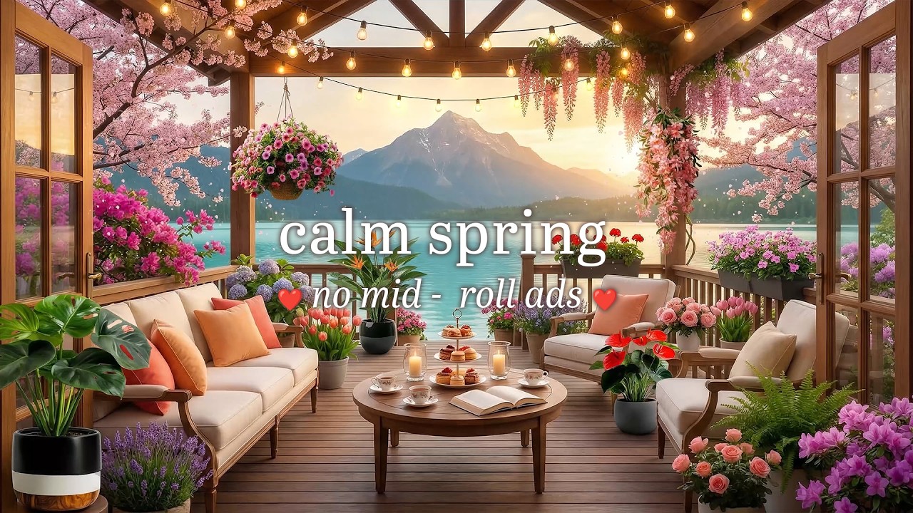 🌷 Calm Spring Jazz By The Lake (NO MID-ROLL ADS) Great Jazz Music For Relax Your Mind, Healing