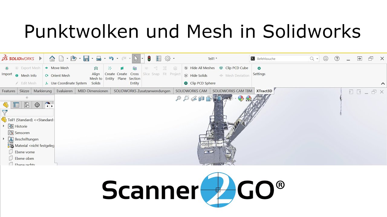 Punktwolken und Mesh in Solidworks - Scanner2GO