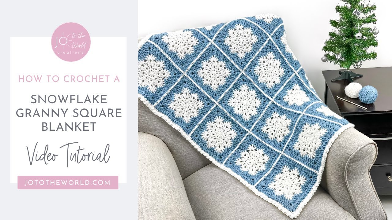 Snowflake Granny Square Blanket – The Perfect Cozy Winter & Christmas Crochet Blanket!