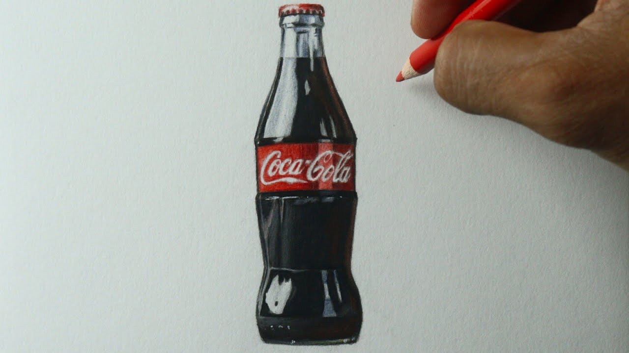 Como desenhar uma Garrafa de Coca-Cola PASSO A PASSO narrado