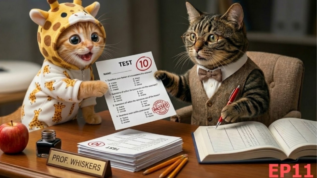 The Secret to a Perfect 10! 🌟 Ginger Kitten’s Exam Day Adventure