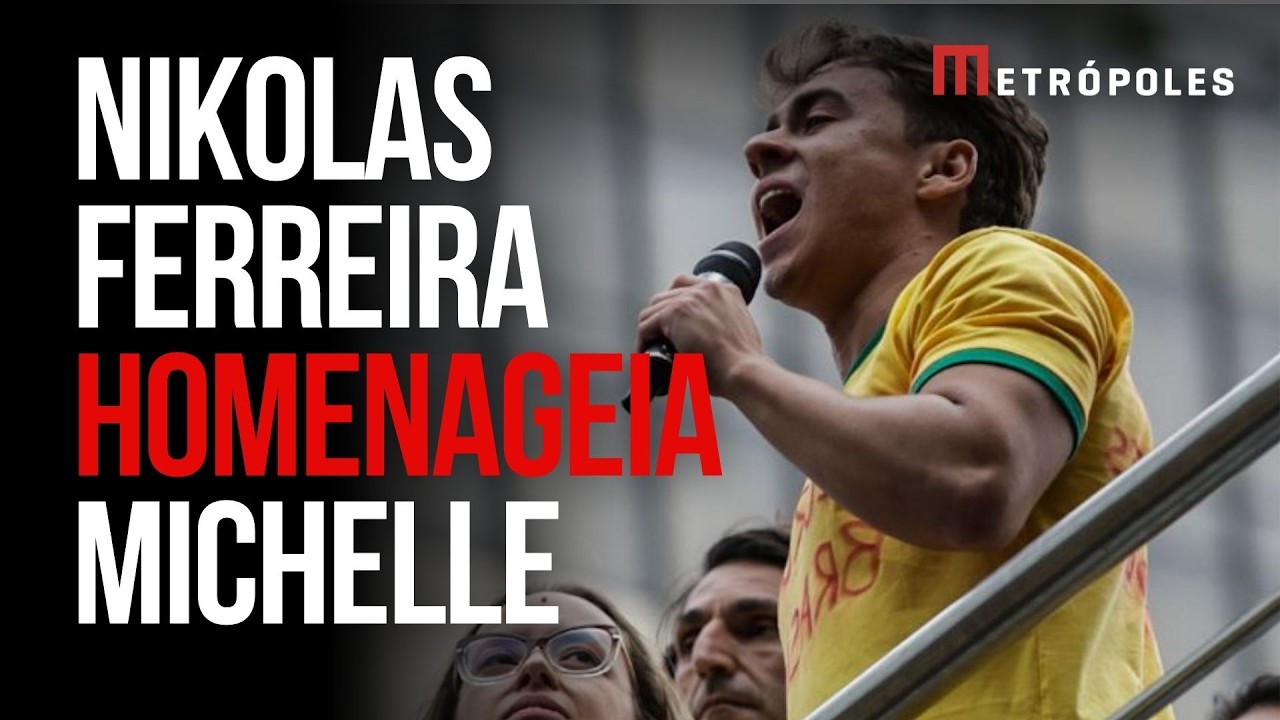 Nikolas Ferreira pede salva de palmas à Michelle Bolsonaro