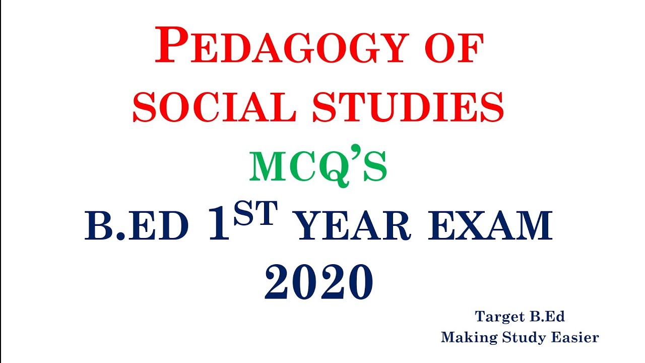 Pedagogy of Social Science MCQ'S