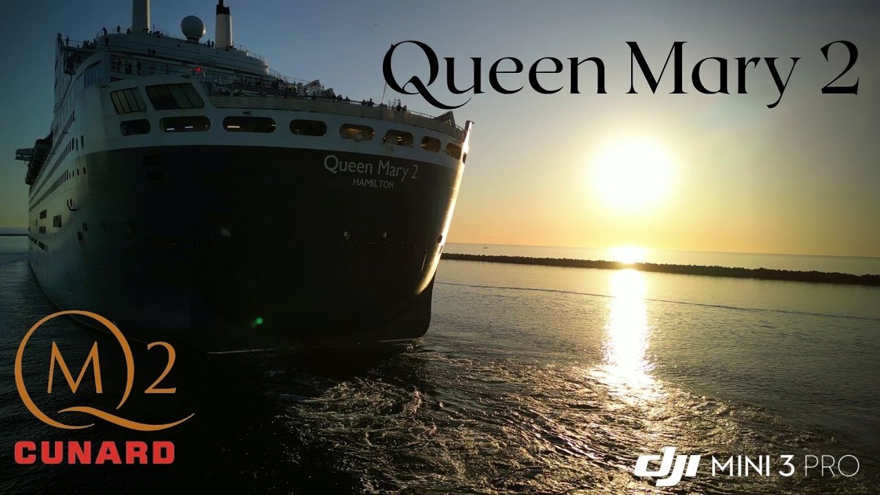 The Worlds Last Ocean Liner | Queen Mary 2 In 4K UHD | Departing Adelaide | DJI Mini 3 Pro