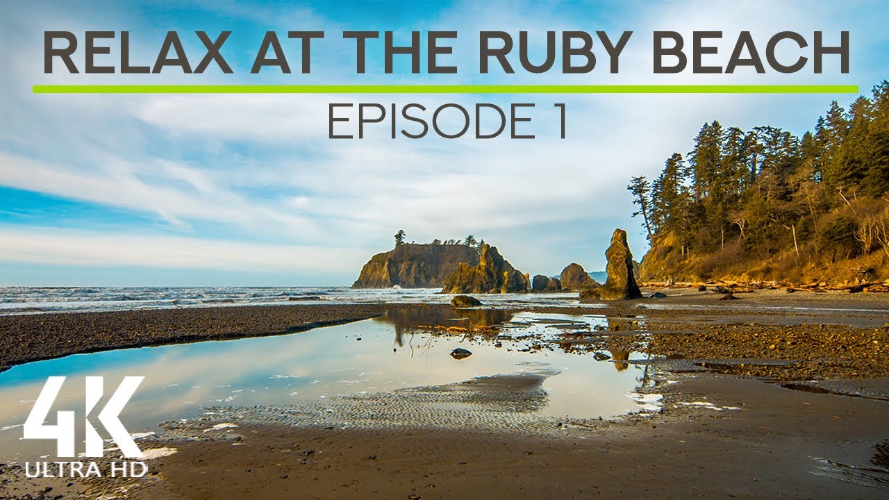 Soothing Ocean Waves Sounds of Olympic National Park - Relaxing Atmosphere of the Ruby Beach 4K - #1