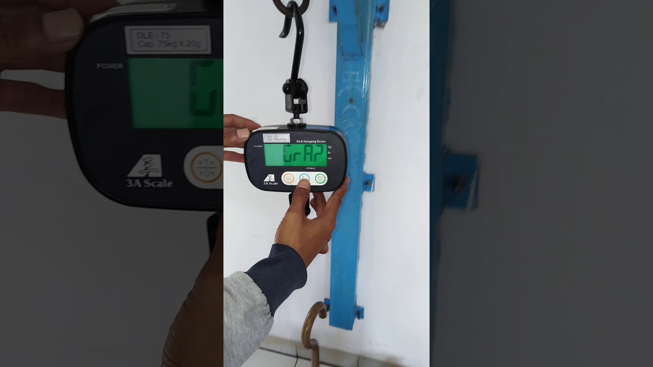 Kalibrasi timbangan gantung 3A scale DLE-75 kapasitas 75kg