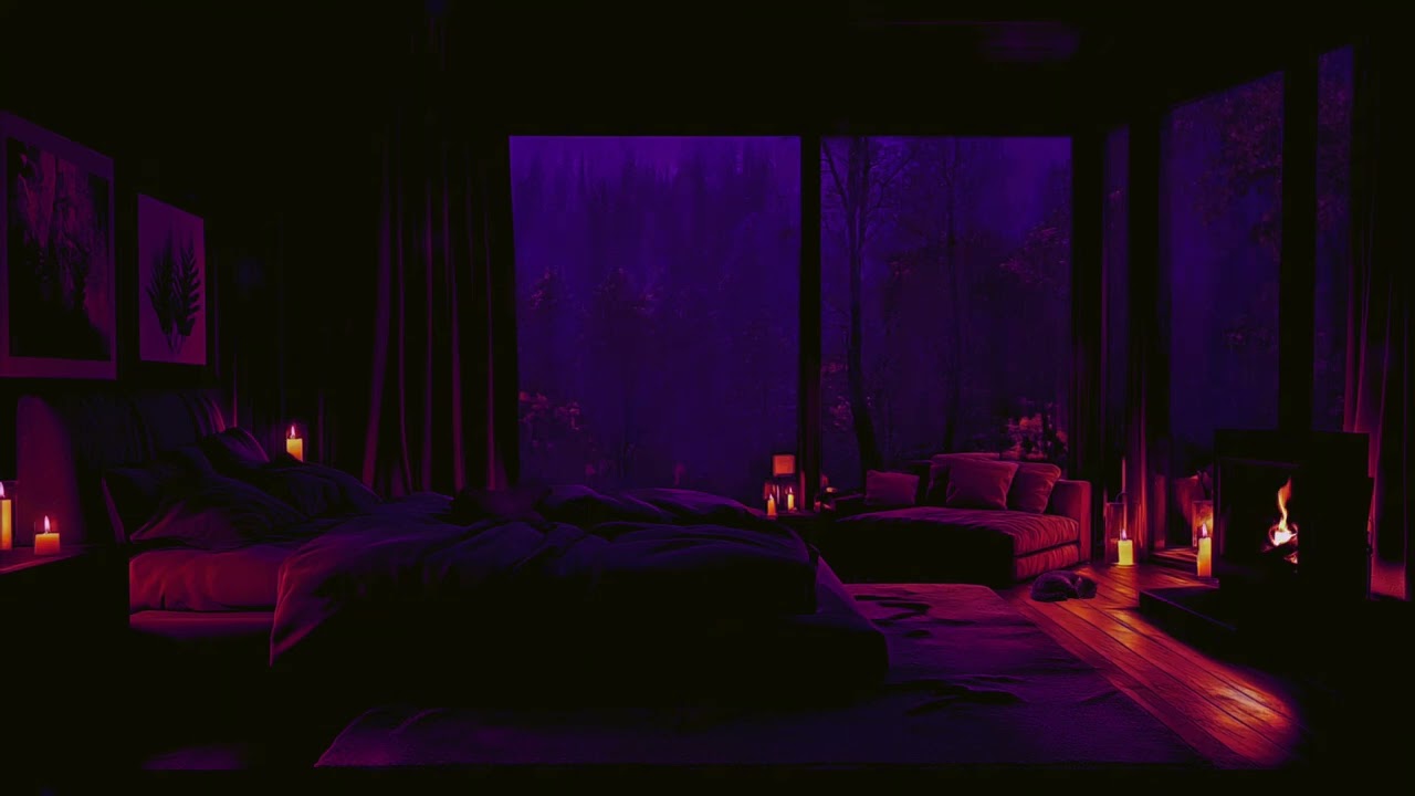 Calming Rain Sounds (No Ads) Rainy Night Ambience for Deep Relaxation | 8 Hours