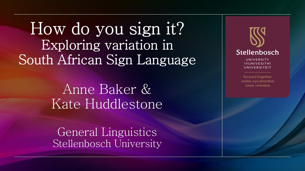 Lunchtime Linguistics: How do you sign it? Exploring variation in South African Sign Language