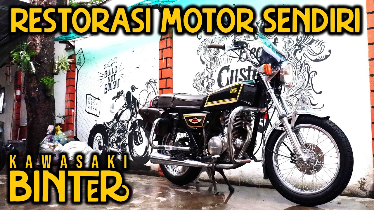 RESTORASI MOTOR SENDIRI KAWASAKI BINTER MERZY KZ200 1980
