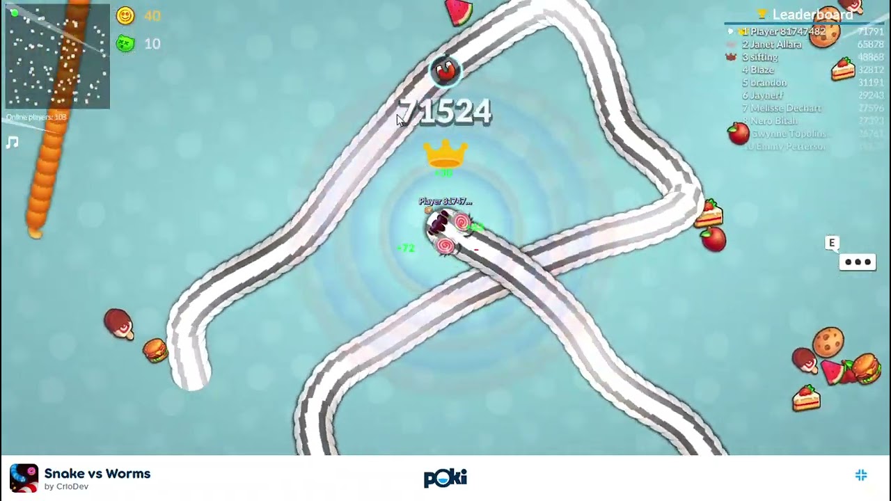 I PLAYED SNAKE VS WORMS BUT IN 1st IN LEADERBOARD