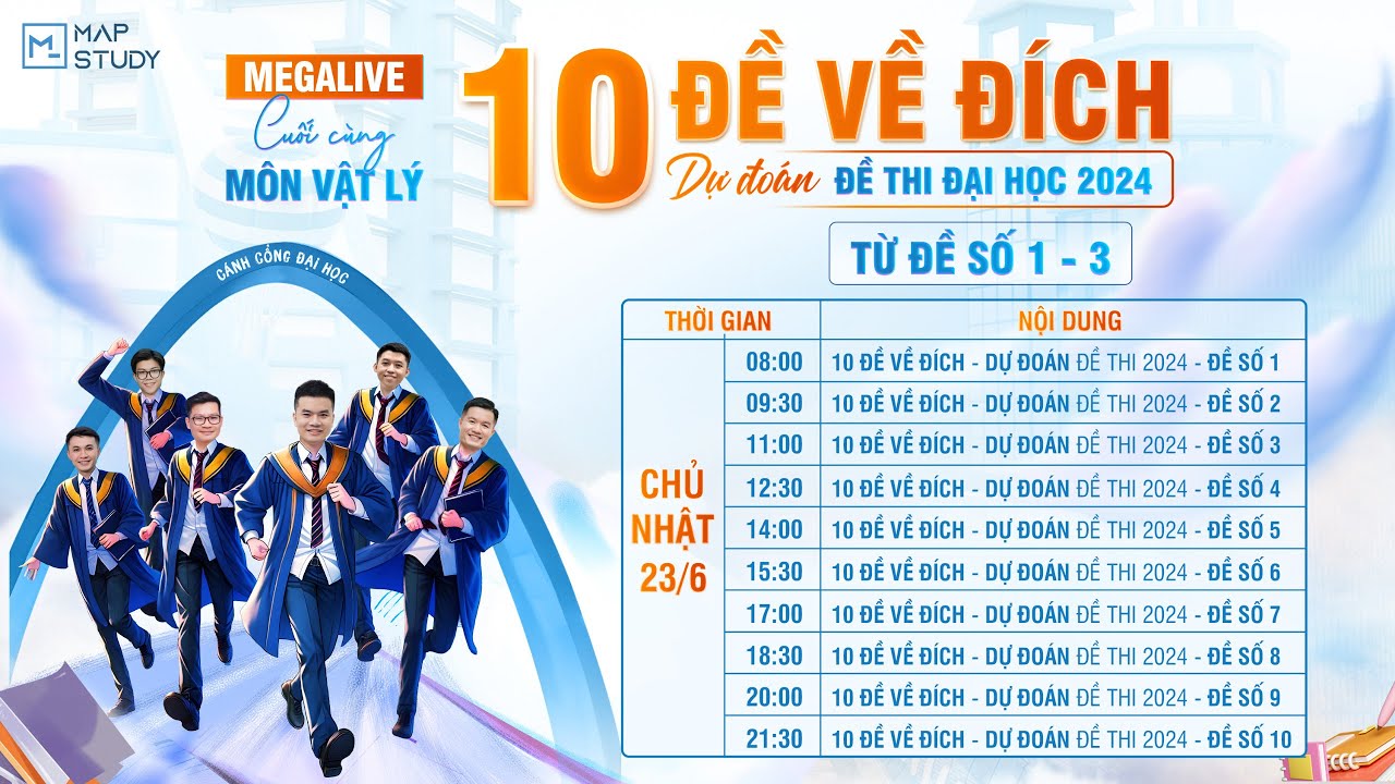 [Vật Lý 12] MEGALIVE CUỐI CÙNG - CHỮA 10 ĐỀ VỀ ĐÍCH DỰ ĐOÁN ĐỀ THI ĐẠI HỌC 2024 (Đề 1-3) | Thầy VNA