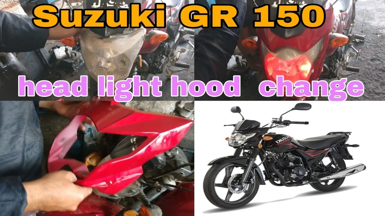 How to open head light hood suzuki gr 150 at home @kashifsuzukicentre