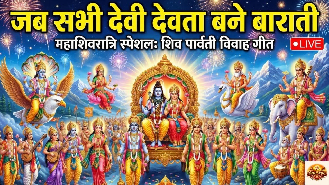 महाशिवरात्रि स्पेशल 🔱 शिव पार्वती विवाह गीत | जब सभी देवी-देवता बने बाराती 🙏  Wedding of Mahadev