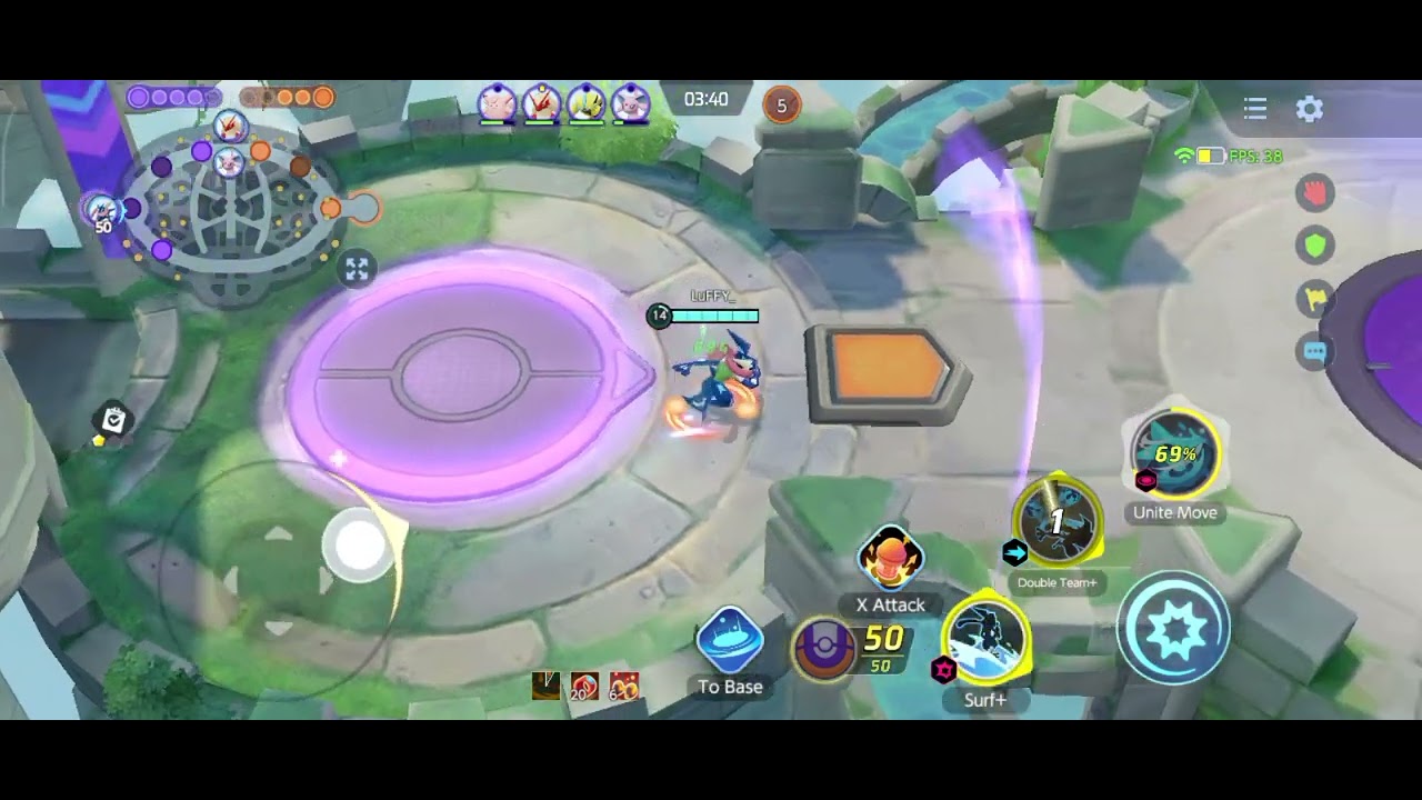 Greninja solo mode gameplay!! 7 minute #greninja #pokemon #pokemonunite  