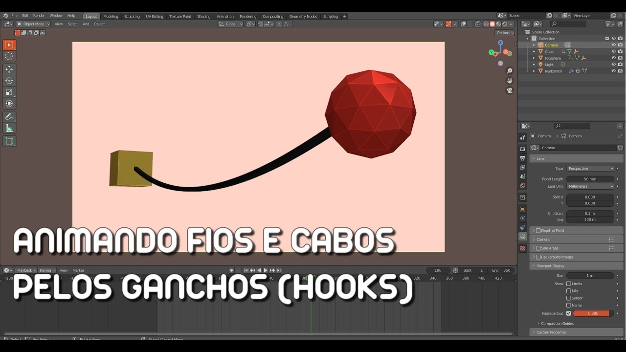 BLENDER 3D - ANIMANDO FIOS E CABOS PELOS GANCHOS (HOOKS)