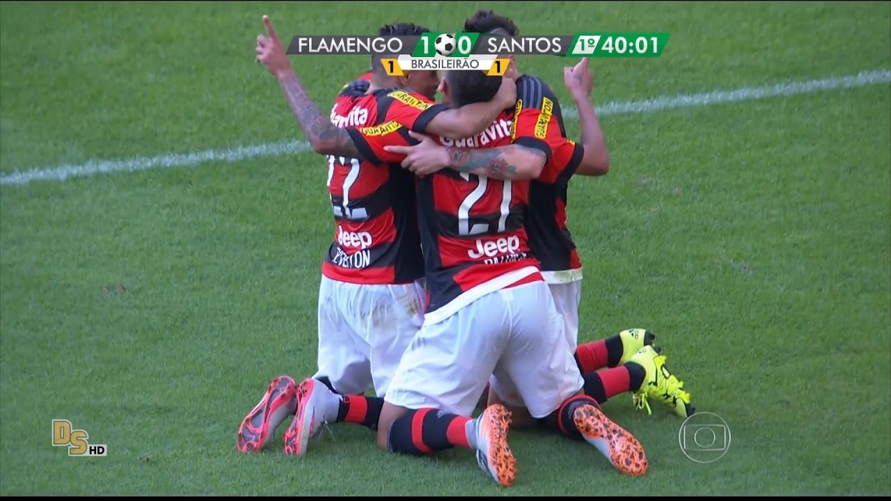 Gols Flamengo 2 x 2 Santos 60 fps - Brasileirão 2015