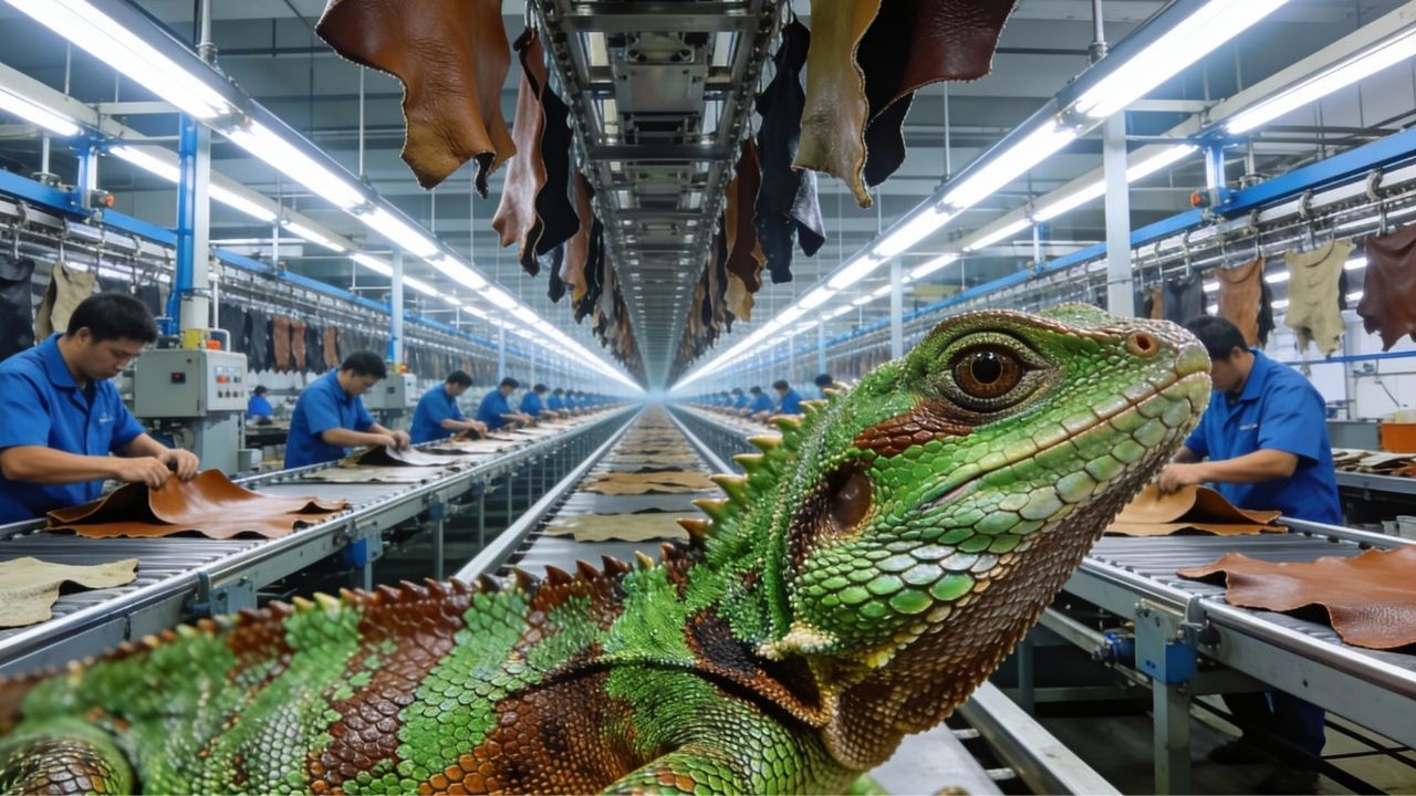 Inside the Lizard Factory – See How Small Reptiles Become High-End Accessories