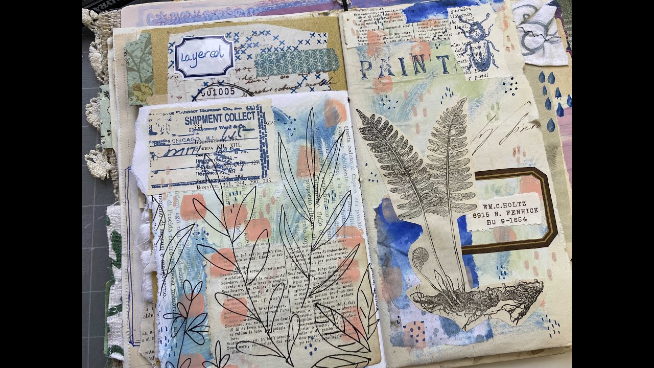 #junkjournaljuly | Part 12: prompt no.17 'paints' and no.16 'borders' | craft with me