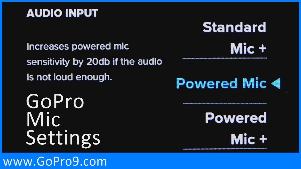GoPro Mic Input Media Mod & Pro 3.5mm Mic Adapter External Microphone Audio Menu Settings Explained