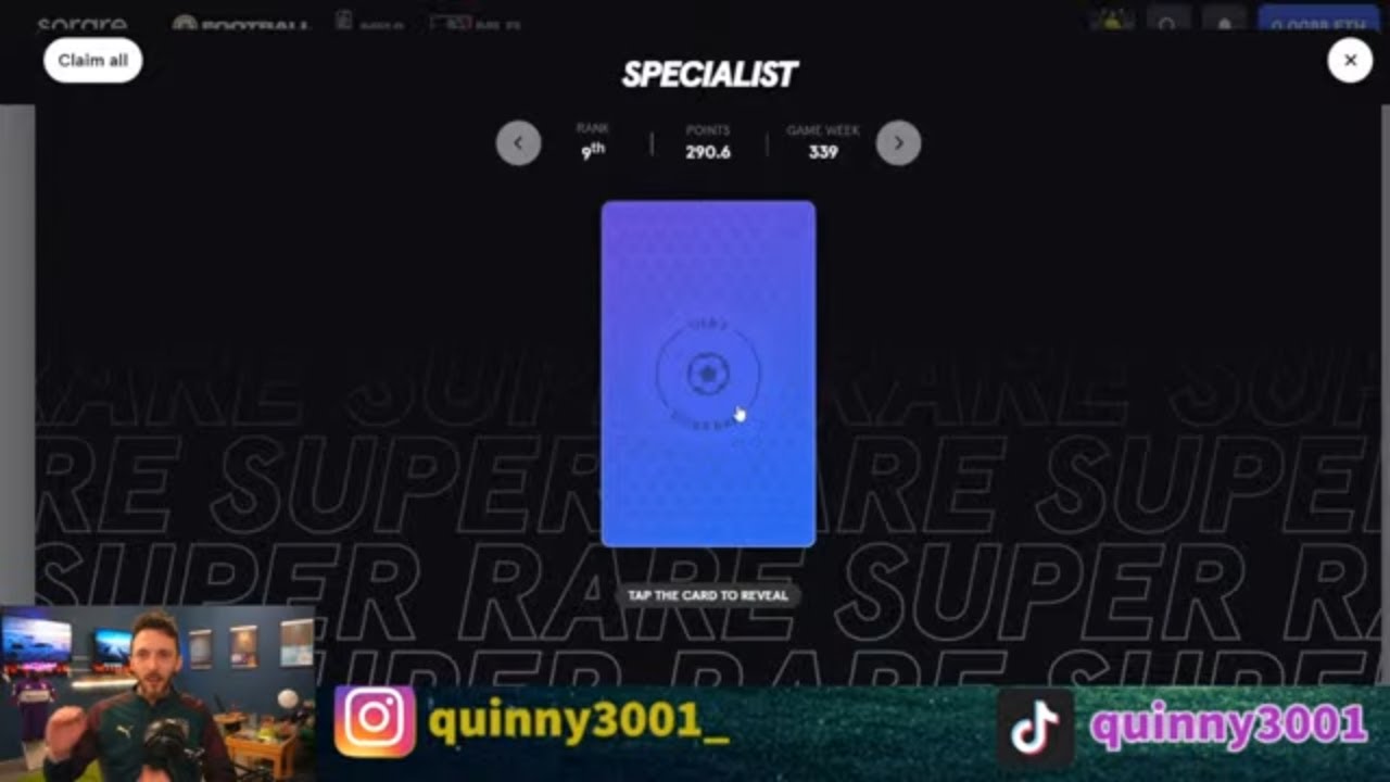 Sorare Game Week 339 Super Rare Reward Opening LIVE | New Draft Mode unboxing