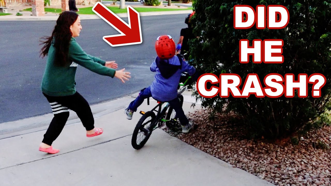 Did He Crash? | First Time Riding His Bike!
