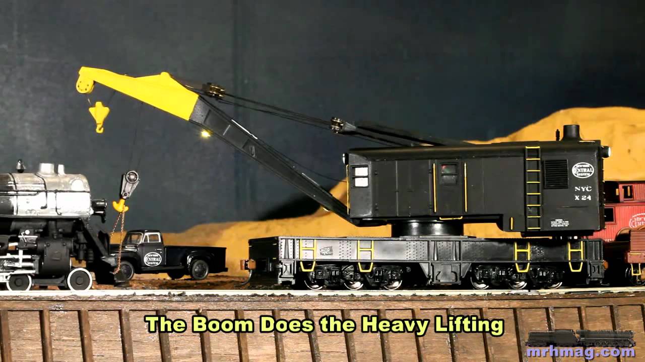 Animating an Athearn steam railroad crane in HO scale