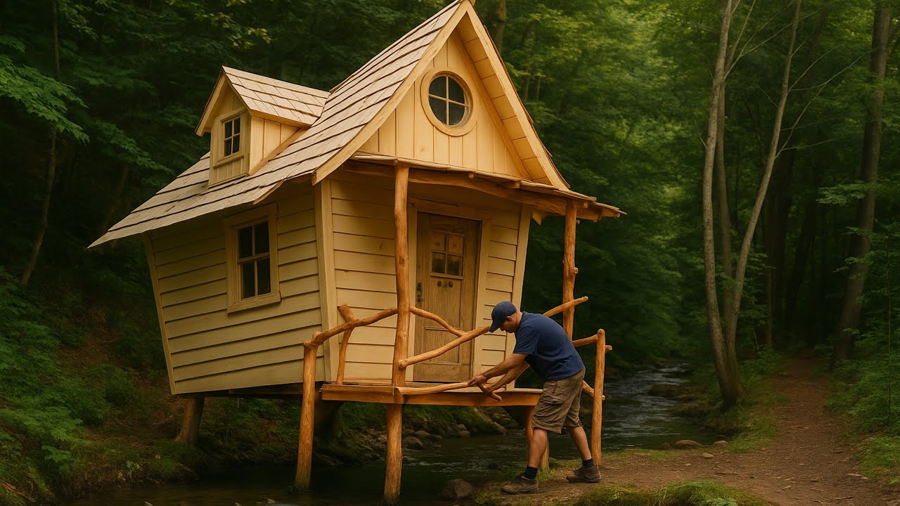 Built a House and Sauna by the River in 60 Days.