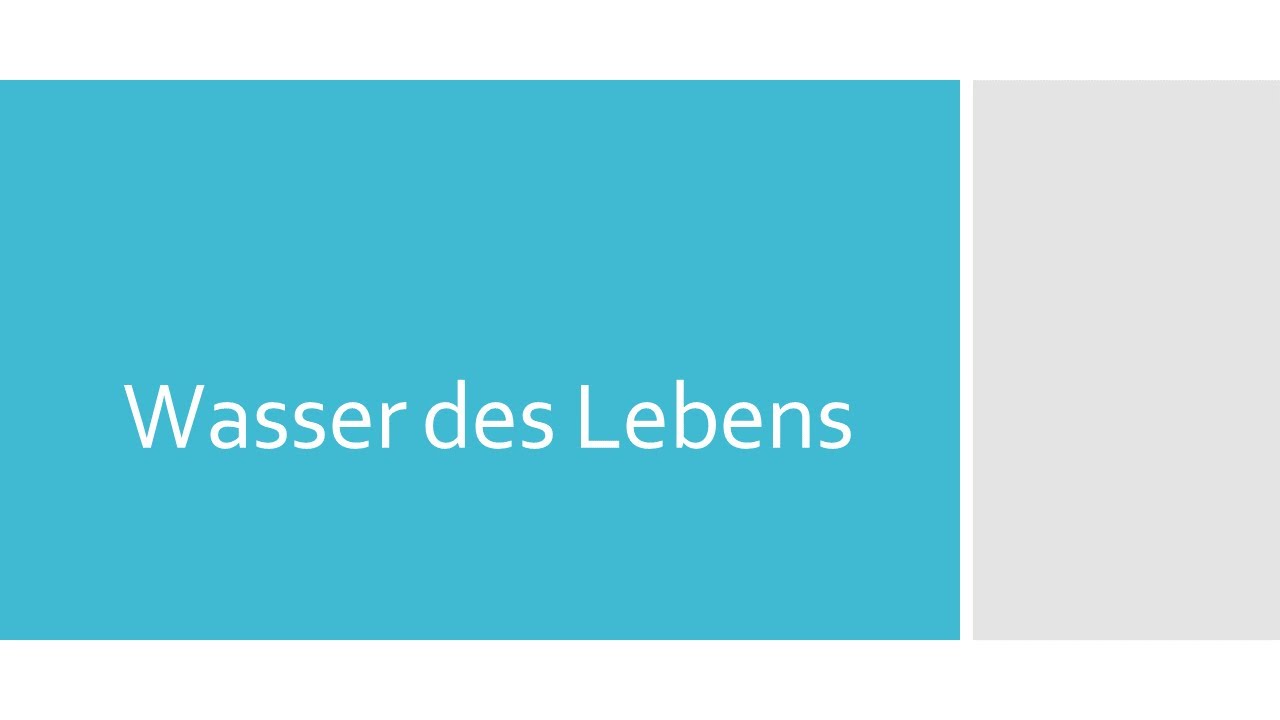 Wasser des Lebens - Klavierbegleitung und Text zum Mitsingen