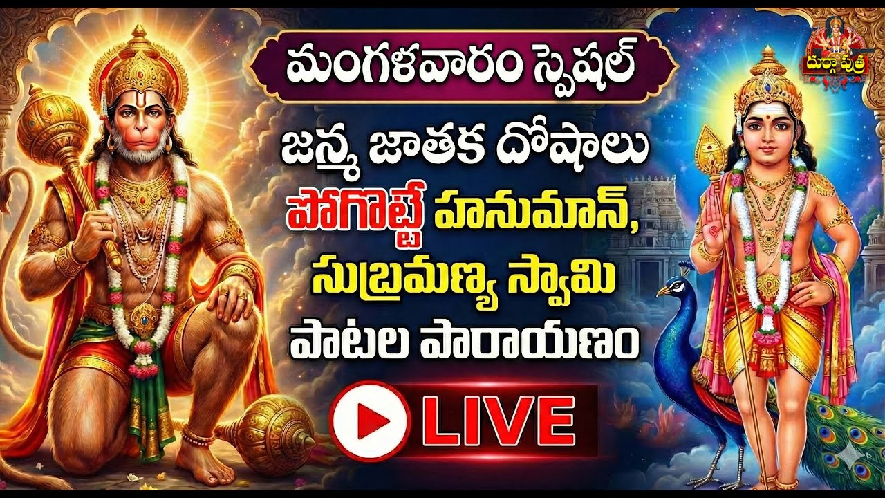 సమస్త గ్రహ దోషాలు తొలగిపోవాలంటే ఈ హనుమాన్, మురుగన్ పాటలు వినండి | Hanuman & Murugan Songs 🙏🙏|| Live