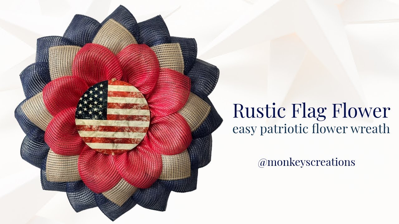 Rustic Flag Wreath: Step by Step Tutorial #howto @MonkeysCreations