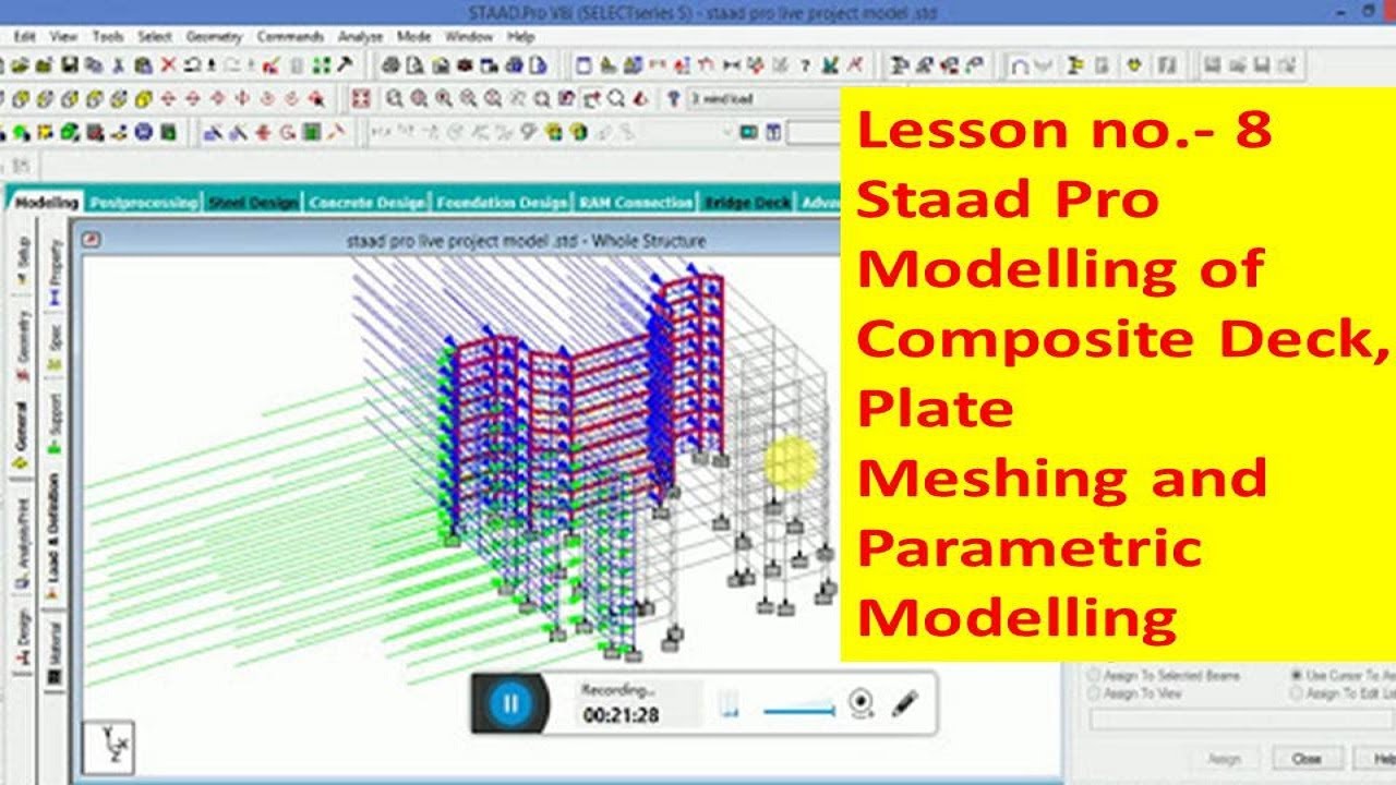 Lesson No. 8 Modelling of Composite Deck, Plate Meshing and Parametric Modelling