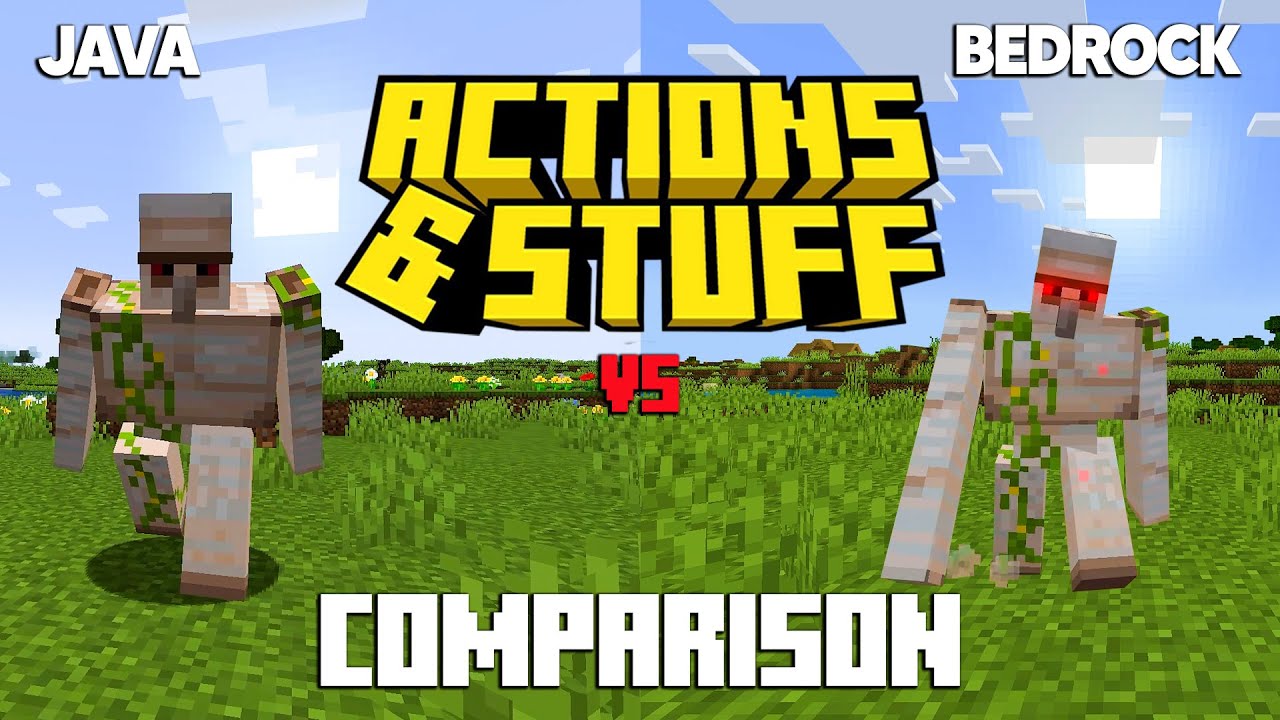 ACTIONS AND STUFF Java vs Bedrock COMPARISON (fresh animations)