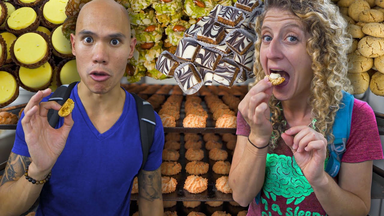 SWEET Street Food in Casablanca, Morocco - HUGE MOROCCAN P&Aacute;TISSERIE TOUR + COOKIES & SWEETS FEAST!