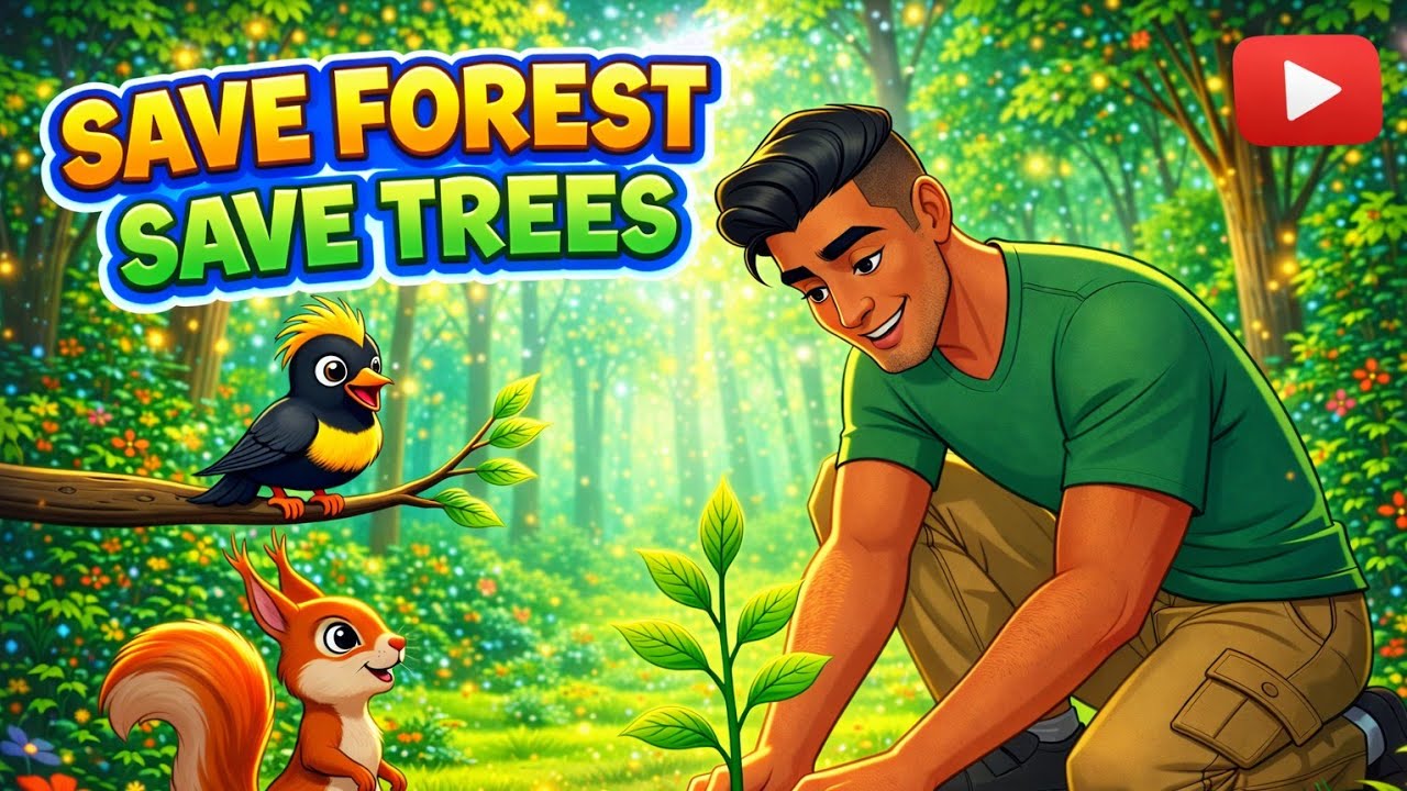 पेड़ काटना क्यों गलत है? Kids Bird Story | Save Tree & Forest | Moral Story for Kids | Cartoon Story